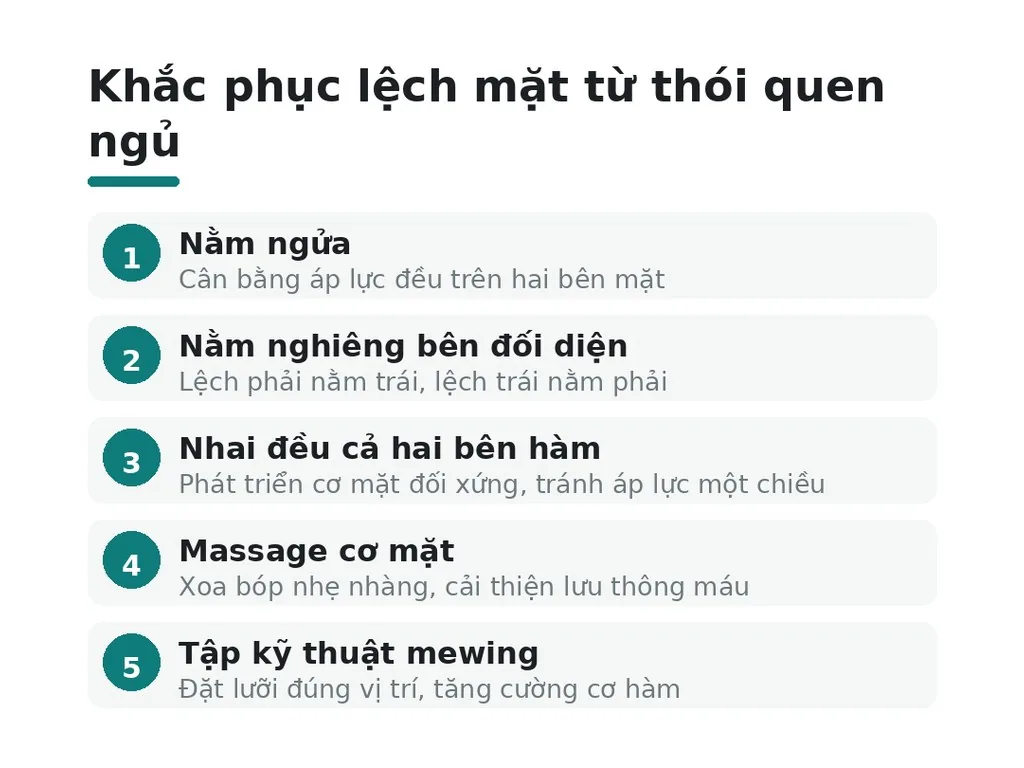 Làm thế nào để khắc phục lệch mặt từ thói quen ngủ?