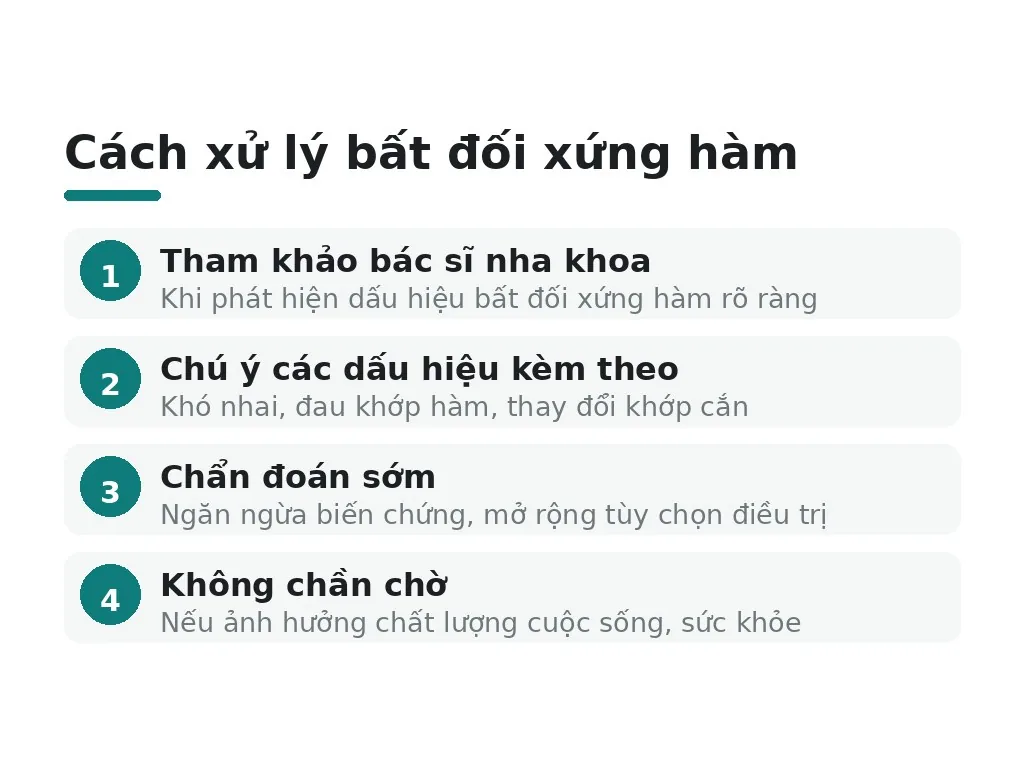 Nên làm gì khi phát hiện bất đối xứng hàm?