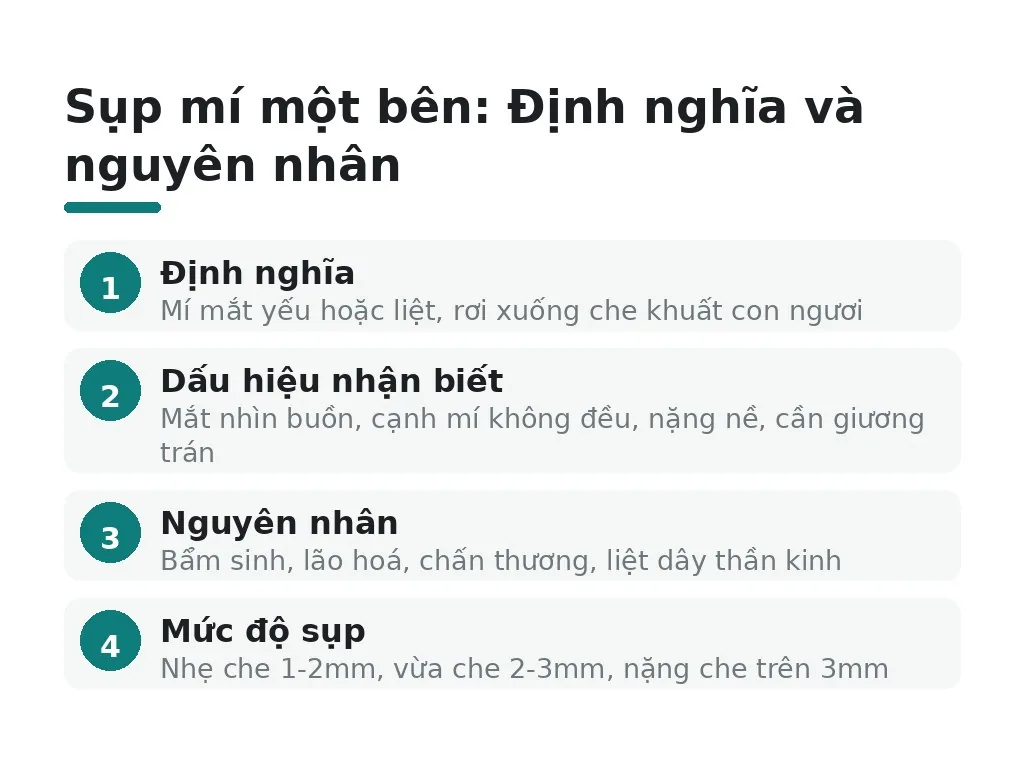 Sụp mí một bên là gì và các nguyên nhân gây ra?
