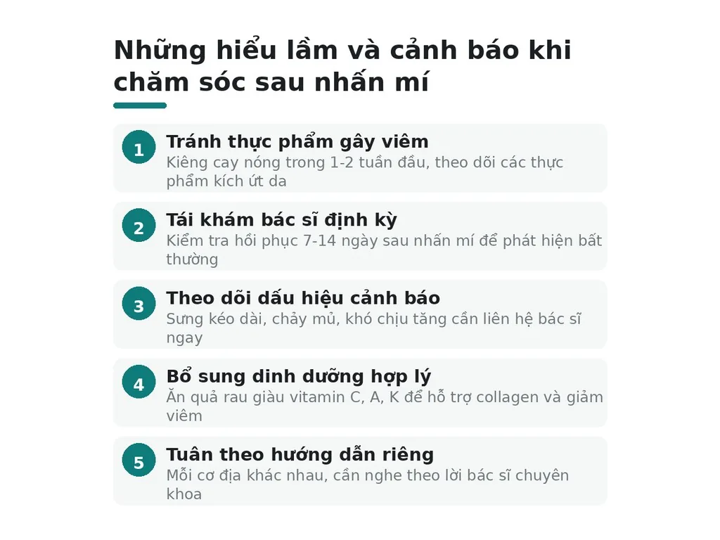 Những hiểu lầm và cảnh báo khi chăm sóc sau nhấn mí?
