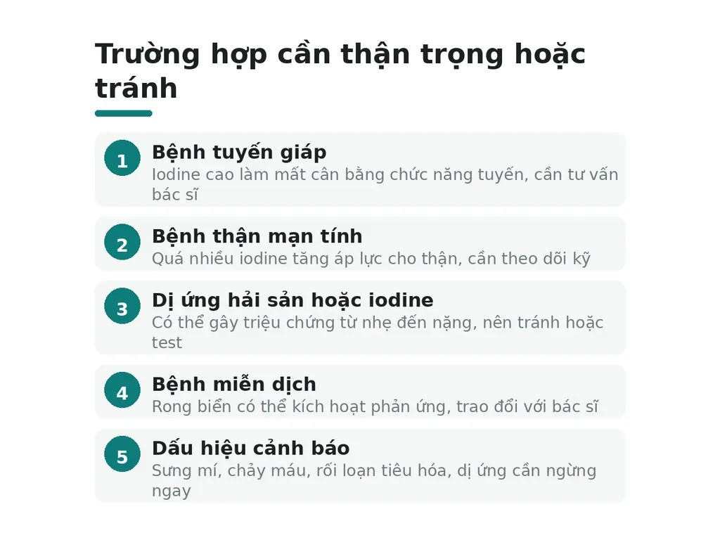 Những trường hợp cần thận trọng hoặc tránh