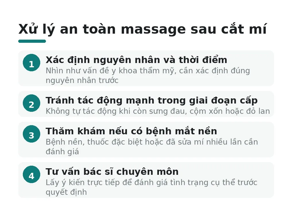 Chọn hướng xử lý an toàn cho bao lâu được massage sau cắt mí