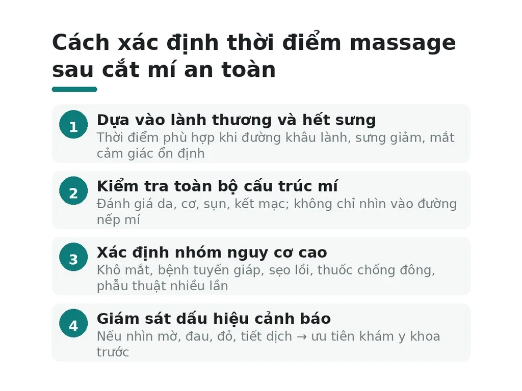 Bao lâu được massage sau cắt mí?