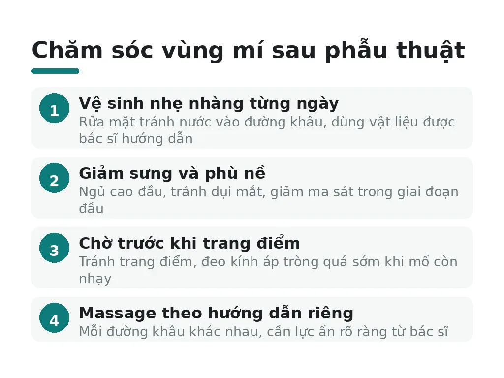 Cách chăm sóc vùng mí ra sao?