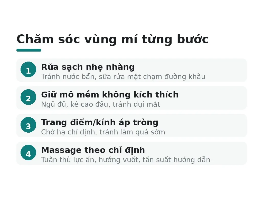Cách chăm sóc vùng mí ra sao?