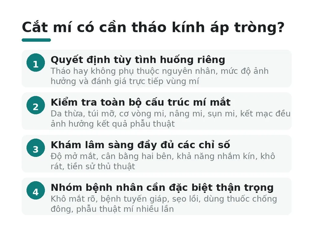 Cắt mí có cần tháo kính áp tròng không?