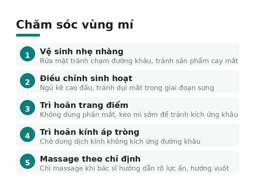 Cách chăm sóc vùng mí ra sao?
