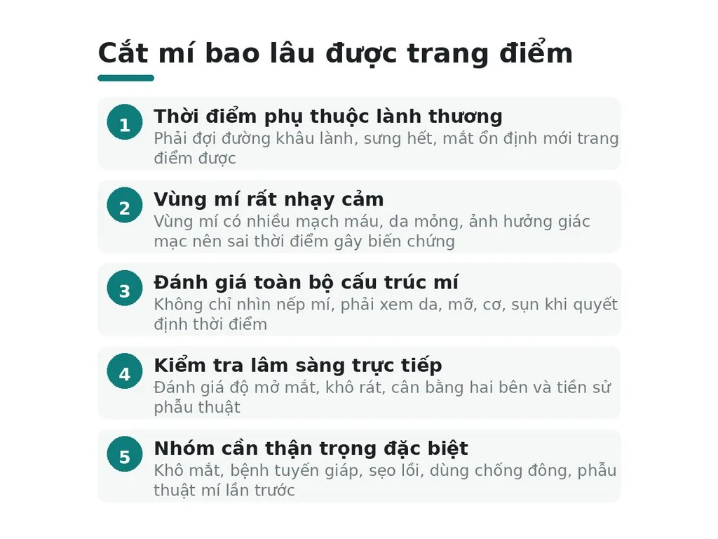 Cắt mí bao lâu được trang điểm?