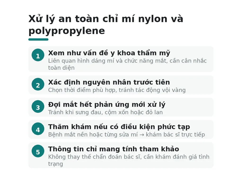 Chọn hướng xử lý an toàn cho chỉ nylon và polypropylene nhấn mí khác nhau thế nào?