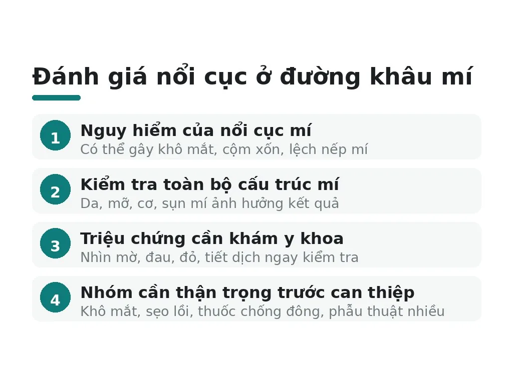 Nổi cục ở đường khâu mí là gì?