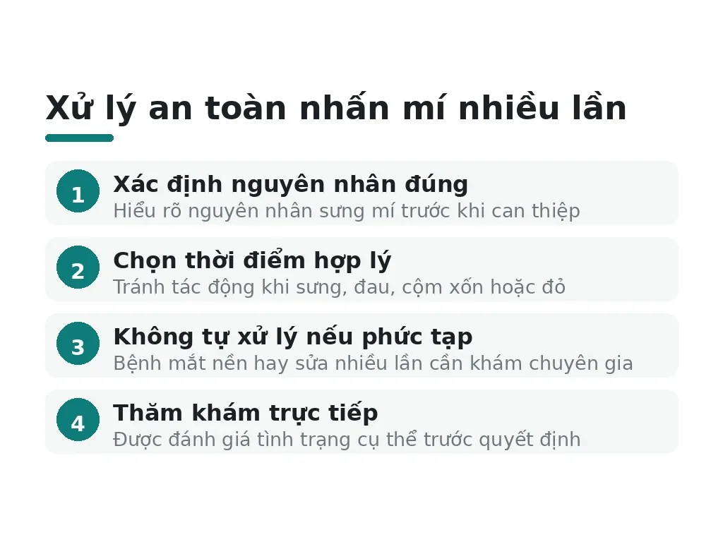Chọn hướng xử lý an toàn cho nhấn mí nhiều lần có sao không?