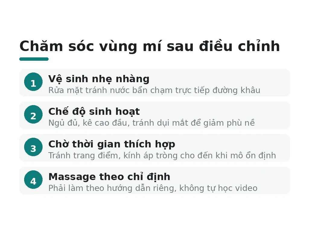 Cách chăm sóc vùng mí ra sao?
