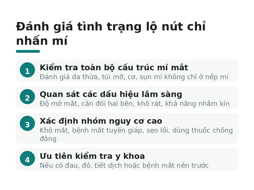 Lộ nút chỉ nhấn mí có dấu hiệu gì?