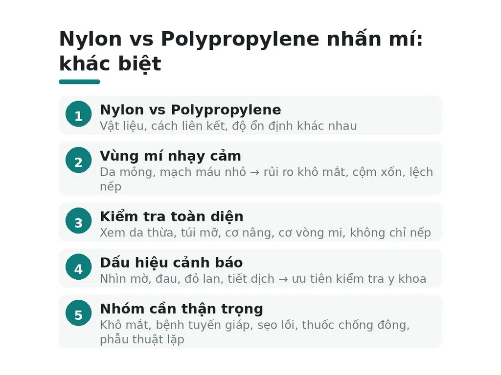 Chỉ nylon và polypropylene nhấn mí khác nhau thế nào?