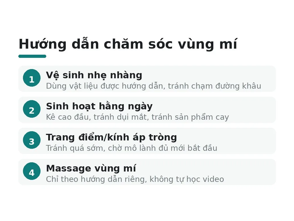 Cách chăm sóc vùng mí ra sao?