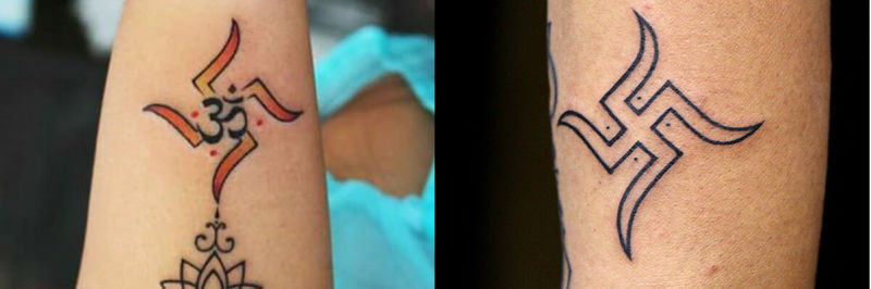 Hình xăm chữ vạn đơn giản trên cánh tay