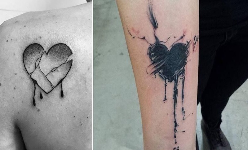 Hình tattoo trái tim tan vỡ nhắc nhở bản thân về những khó khăn đã trải qua