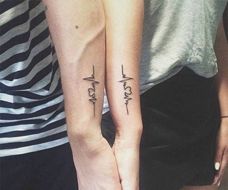 Hình tattoo nhịp đập trái tim độc đáo cho cặp đôi