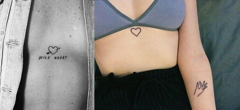 Mẫu hình tatoo trái tim ở giữa ngực không quá cầu kỳ nhưng vẫn rất ấn tượng