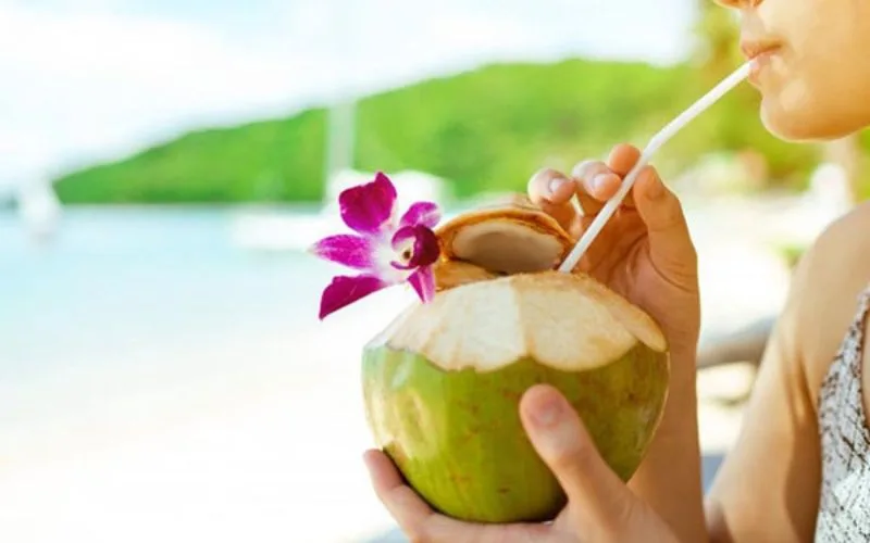 Mỗi ngày chỉ nên uống 1 trái dừa, tránh uống nhiều để không ảnh hưởng sắc môi