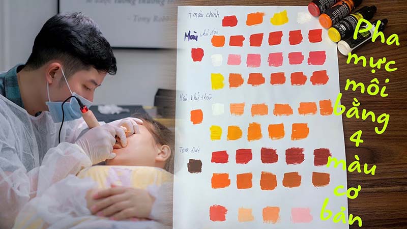 Kỹ thuật viên căn chỉnh chính xác tỷ lệ pha mực dựa trên nguyên lý màu sắc nhằm đảm bảo hạt mực ghim đều và lên đúng tone