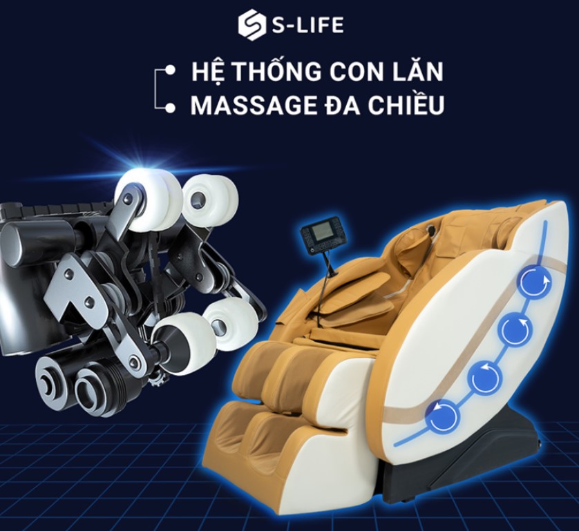 Cơ chế massage không trọng lực trên ghế S-Lux SM7 Cơ chế massage không trọng lực trên ghế S-Lux SM7