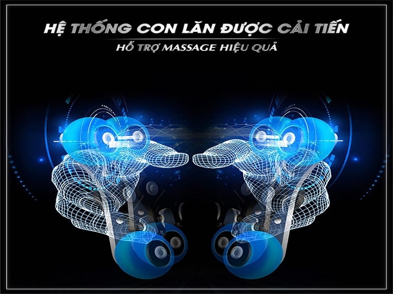 Con lăn 5D đem lại cảm giác chân thực như bàn tay của kỹ thuật viên massage Con lăn 5D đem lại cảm giác chân thực như bàn tay của kỹ thuật viên massage