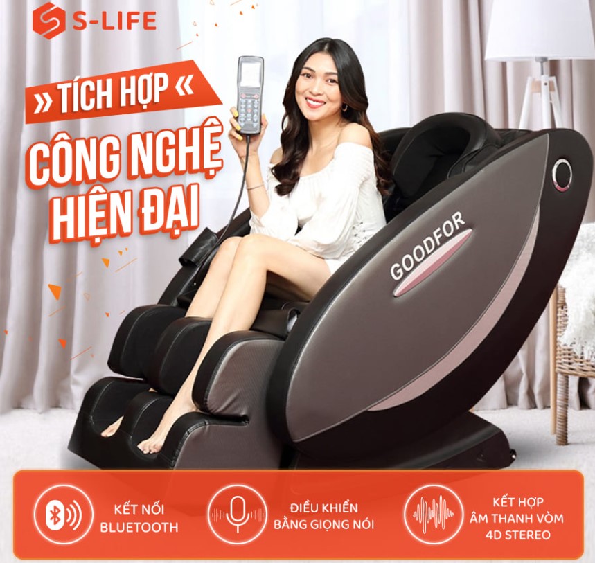 Ghế massage S-Life tích hợp nhiều tính năng hiện đại Ghế massage S-Life tích hợp nhiều tính năng hiện đại