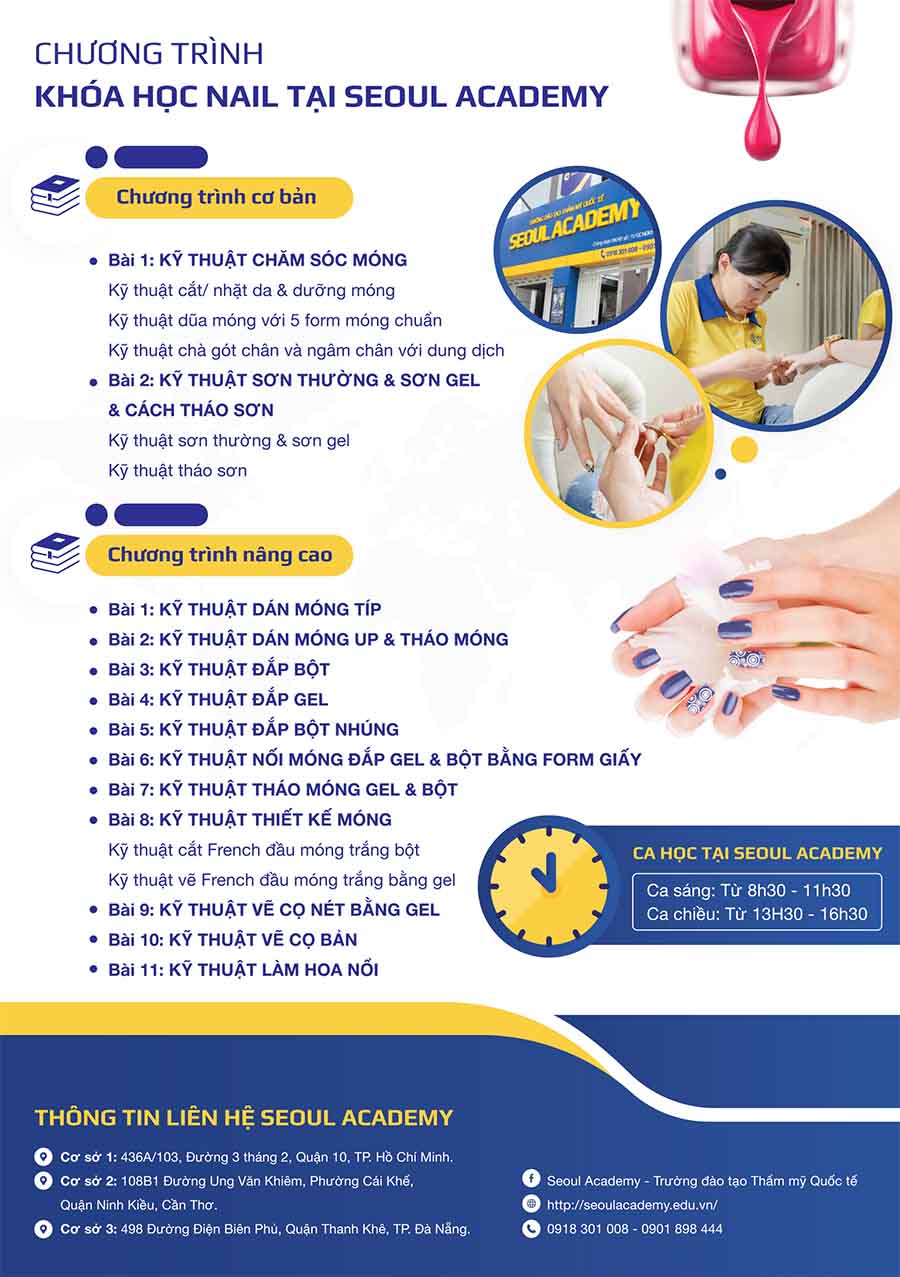 Nội dung khóa học nail tại Seoul Academy