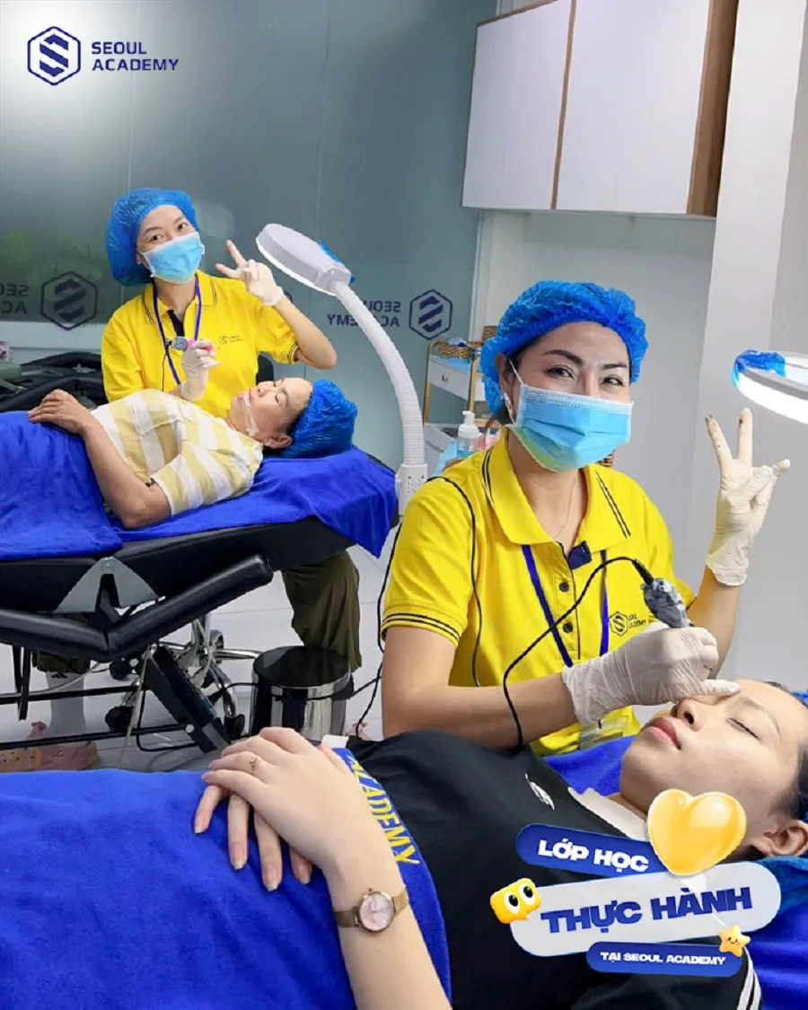 Seoul Academy được đánh giá cao với khóa học nghề phun xăm có chương trình thực hành lên đến 90% thời lượng khóa học