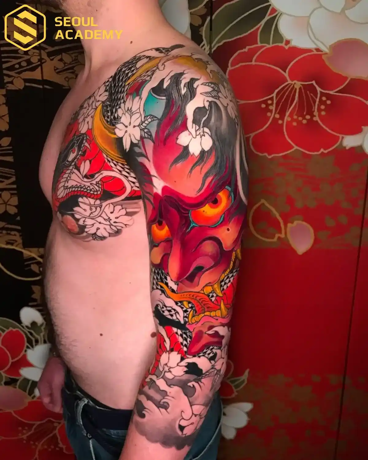 Hình xăm Yakuza mặt quỷ biểu hiện cho sự bảo vệ và địa vị