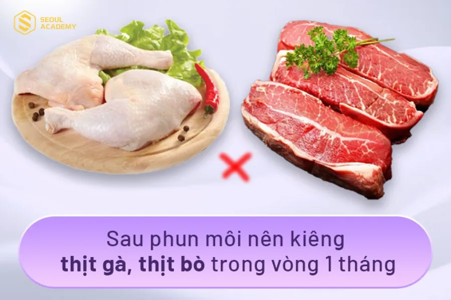 Ngoài mì tôm, bạn cũng nên kiêng thịt gà và thịt bò ít nhất 1 tháng