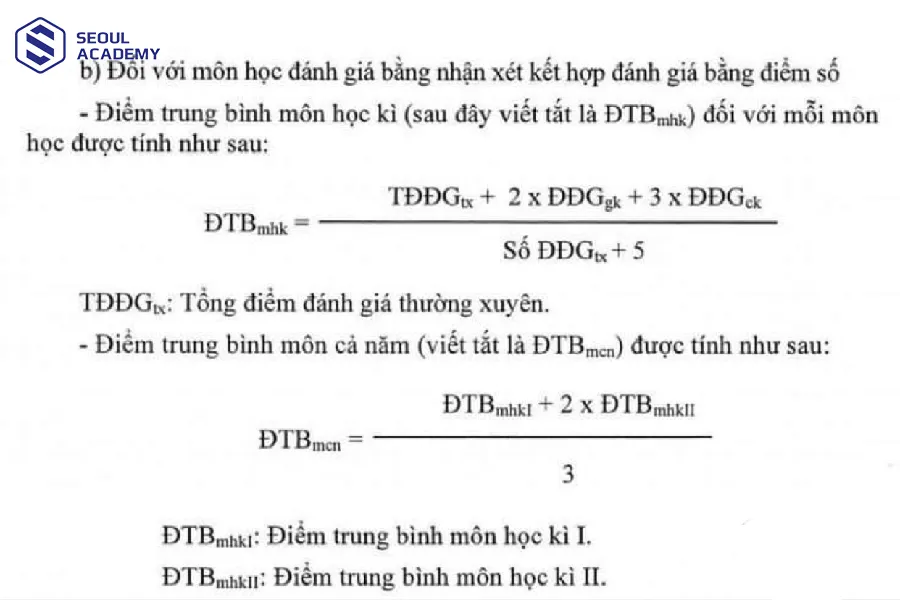 Hướng dẫn cách tính điểm trung bình môn học Hướng dẫn cách tính điểm trung bình môn học