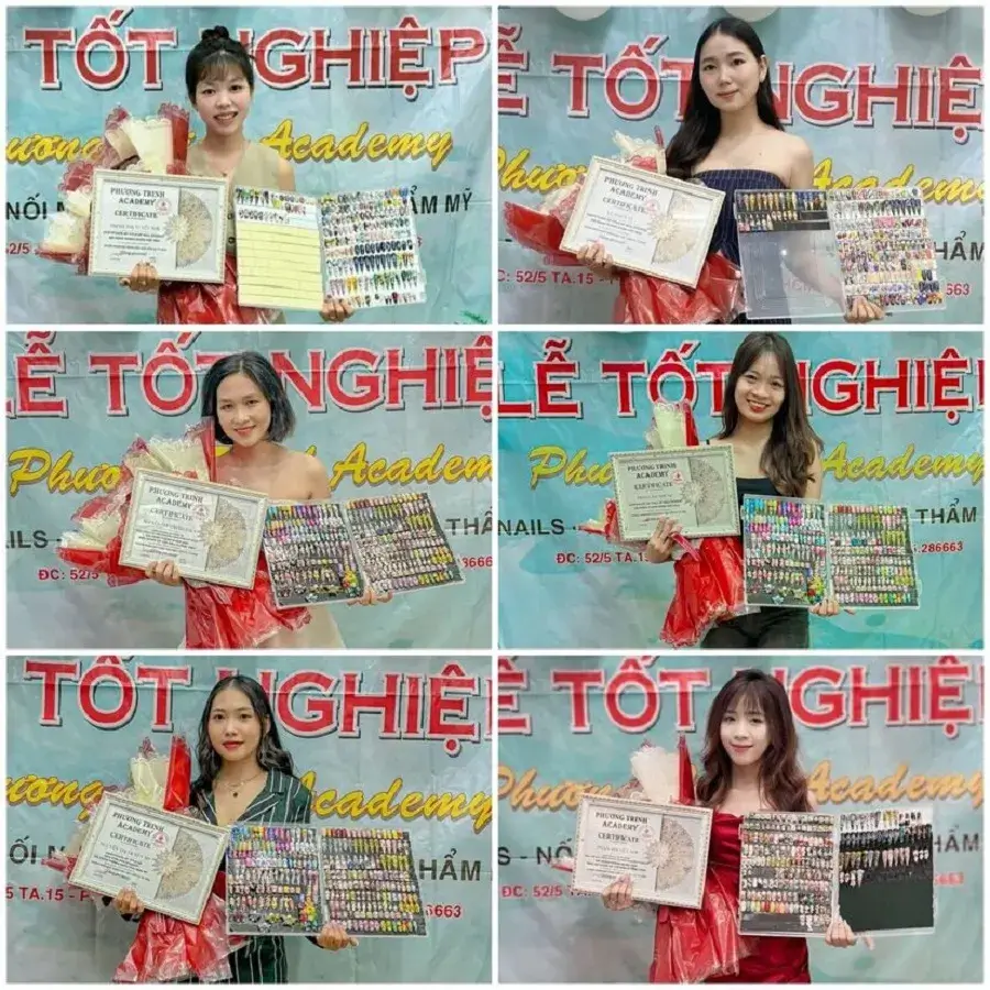 Học viên tốt nghiệp khóa học nail tại Phương Trinh Academy