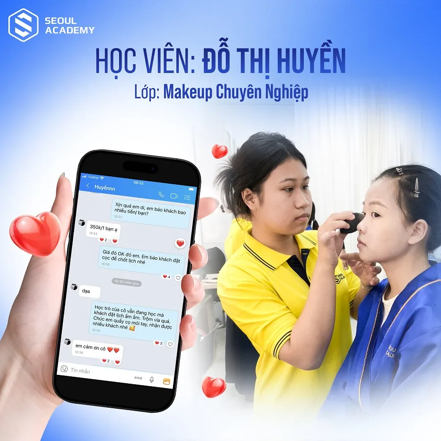Học viên Đỗ Thị Huyền - Lớp học makeup chuyên nghiệp tự tin nhận makeup