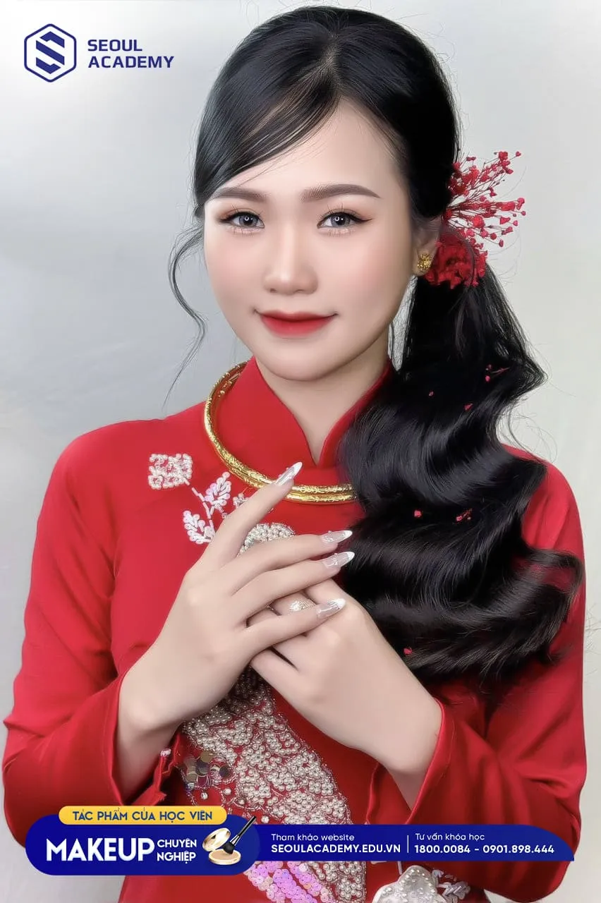 Tác phẩm thực hành makeup cô dâu của học viên ở Seoul Academy