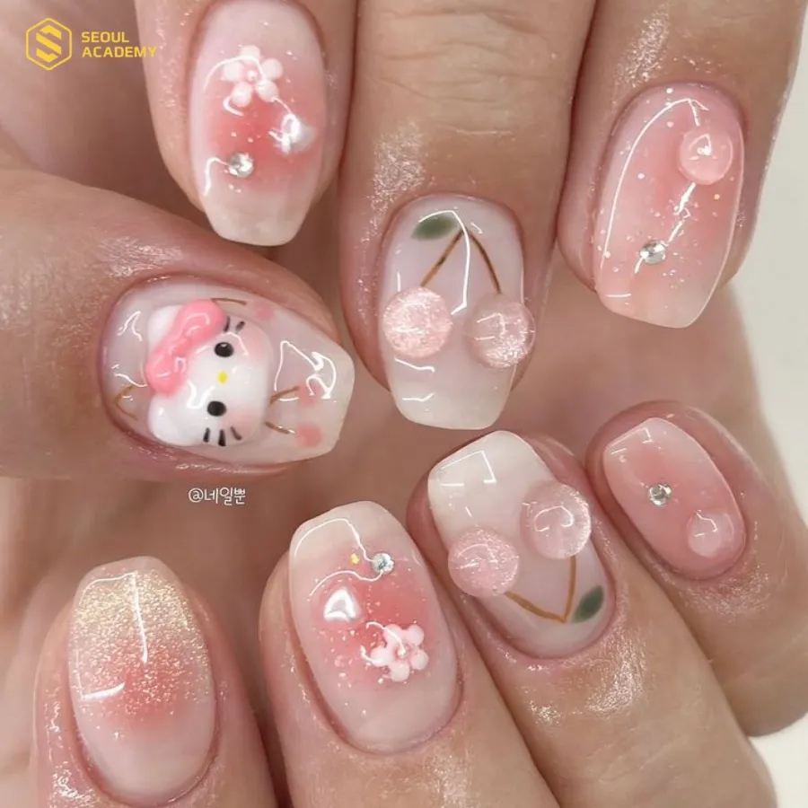 Yêu thích sự năng động và trẻ trung thì thử ngay mẫu nail họa tiết trái cây