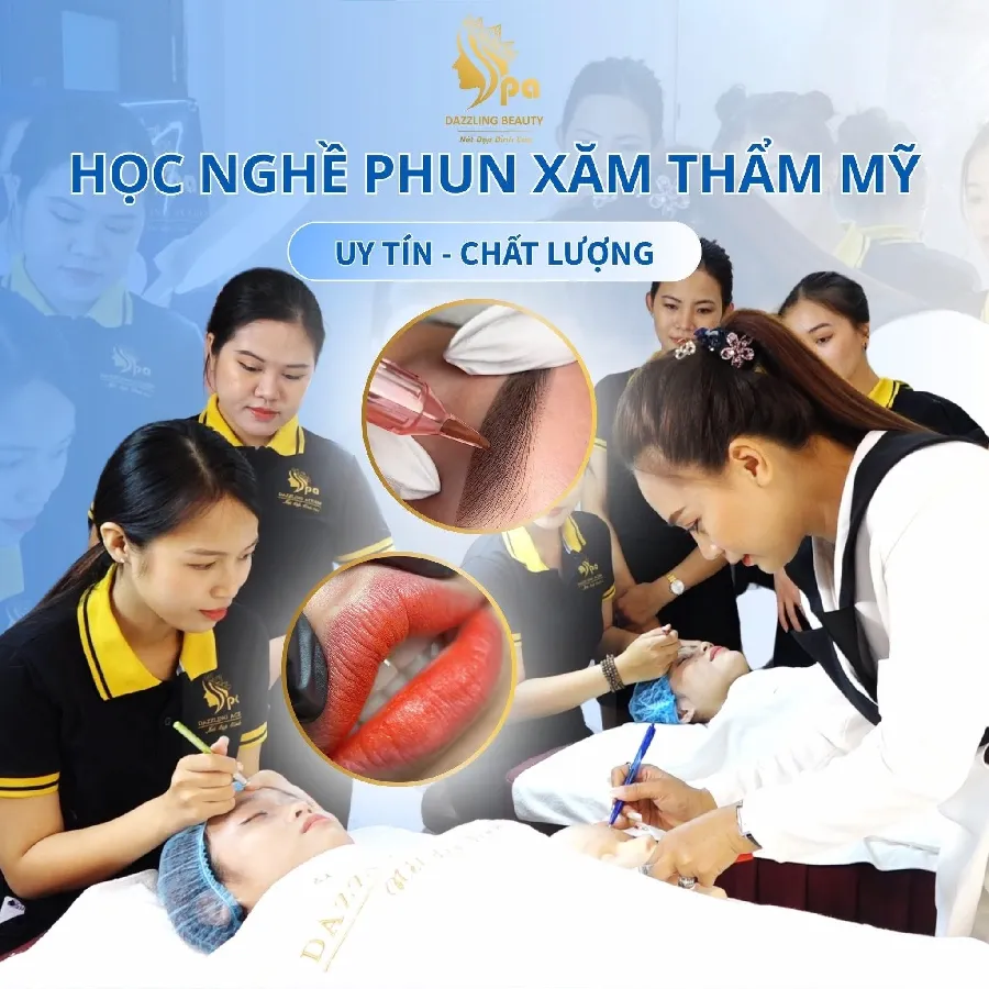 Khóa học phun xăm thẩm mỹ là ngành học nổi bật thu hút đông đảo học viên theo học tại Dazzling Academy