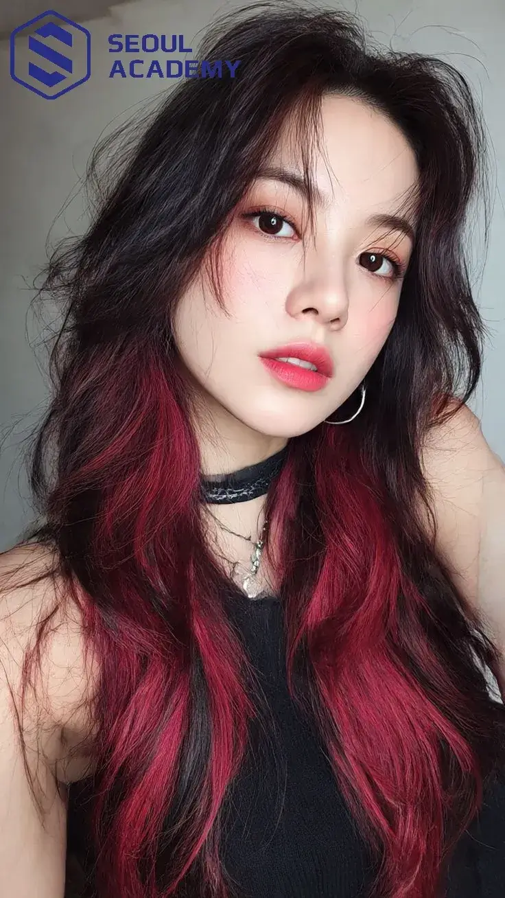 Cô nàng cá tính ngầm với tông highlight xanh rêu vô cùng thời thượng