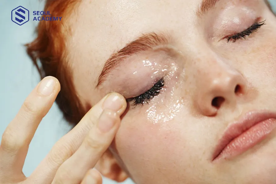 Dùng dầu tẩy trang vùng mắt