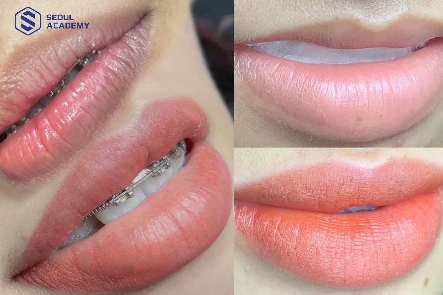 Tác phẩm khử thâm môi đầu tay của học viên phun xăm tại Seoul Academy