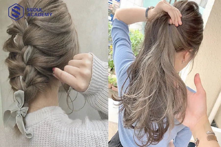 Màu nhuộm nâu trà sữa ánh khói