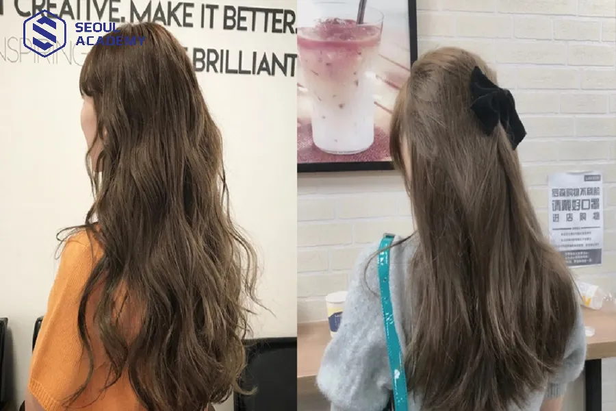 Màu nâu trà sữa lạnh giúp đem đến hiệu quả nâng tone da cho các nàng