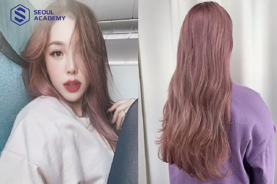 Màu nhuộm này có sự xen kẽ của ánh tím, ánh hồng và ánh đỏ, giúp nàng thêm nổi bật và tỏa sáng