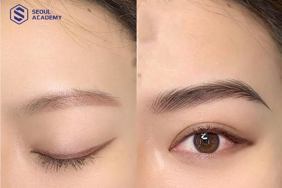 Chân mày nên dặm lại khi bị mờ màu