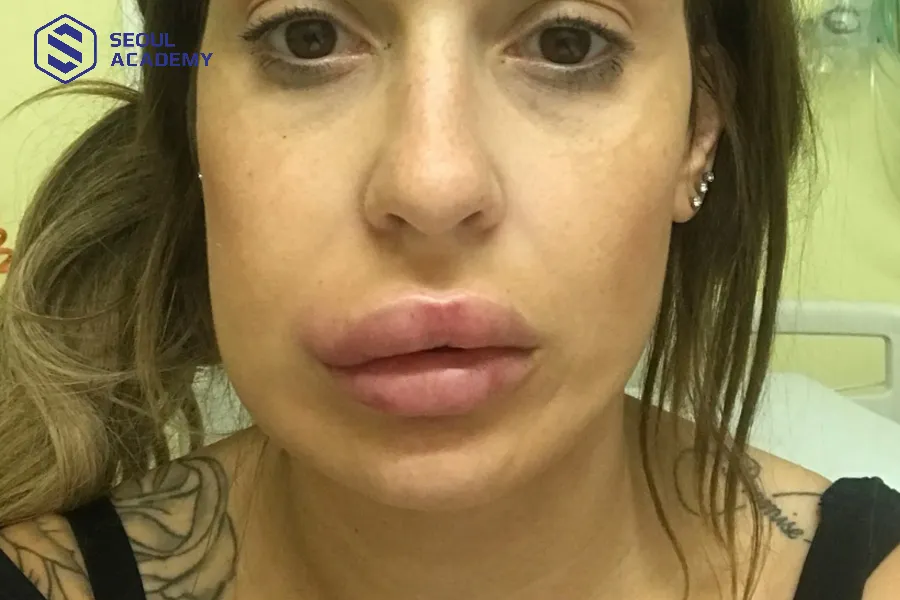 Má bị lệch do tiêm filler không thành công và có thể bị hoại tử