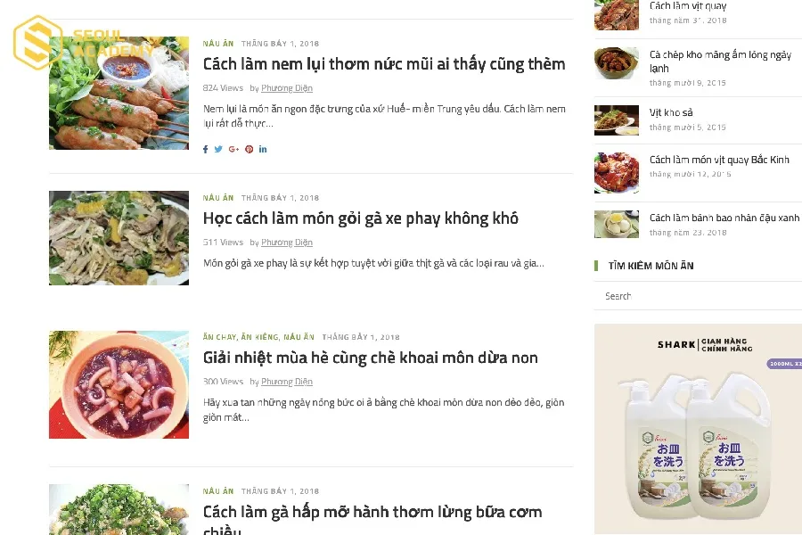 Lăn vào bếp dạy nhiều công thức nấu ăn siêu ngon hoàn toàn miễn phí