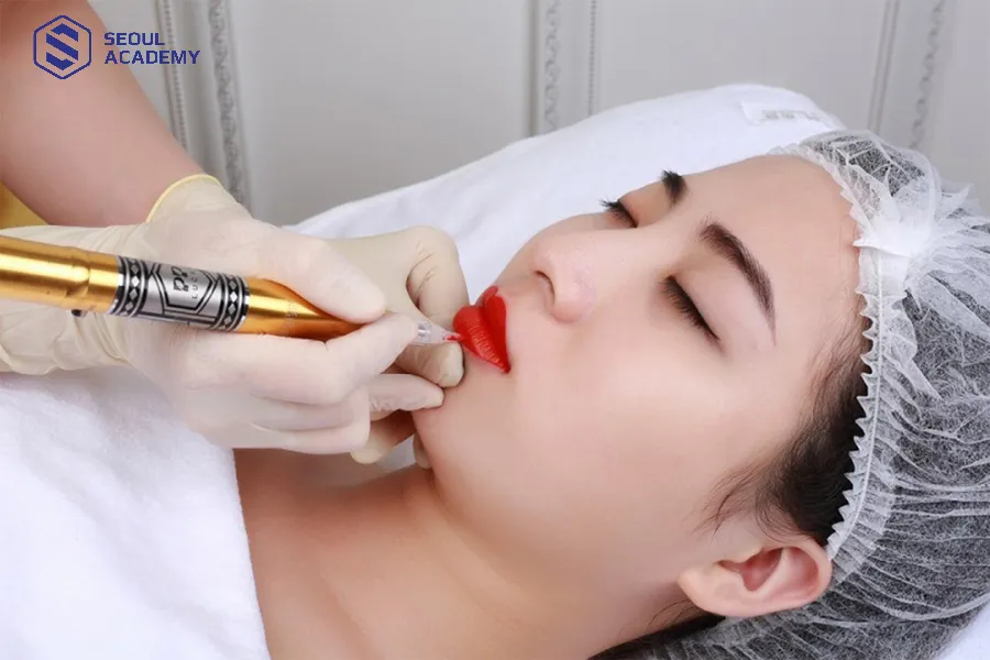 Phun môi bị tê, đau rát vì kim phun có thể làm tổn thương da môi