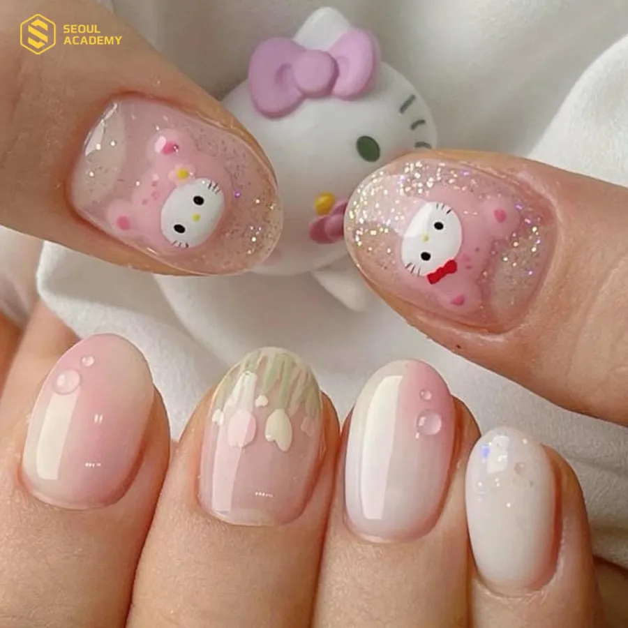 Nail Hello Kitty siêu đáng yêu cho cô nàng ngọt ngào Nail Hello Kitty siêu đáng yêu cho cô nàng ngọt ngào