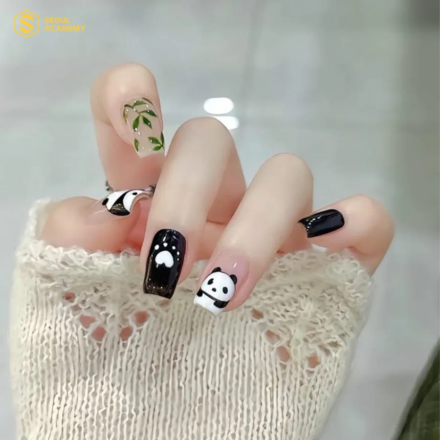 Nail gấu trúc dễ thương, xinh xắn Nail gấu trúc dễ thương, xinh xắn